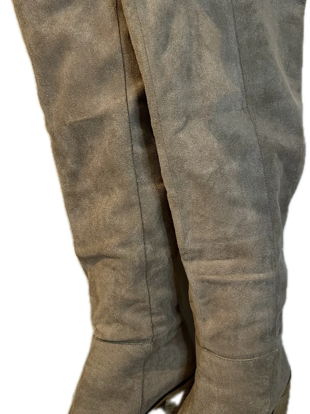 Mi.iM Women's Tall Suede Block Heel Boots - Taupe